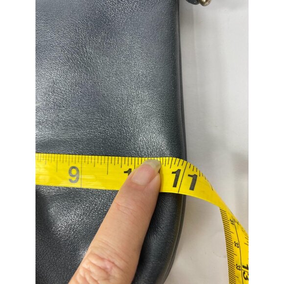 Vintage Etienne Aigner Navy Blue Genuine Leather Purse Handbag Tote - Picture 9 of 14